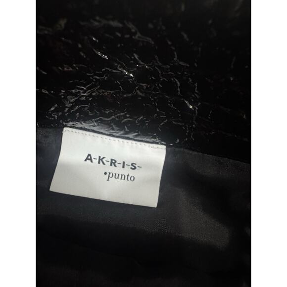 Akris Punto Crocodile Embossed FauxPatent Leather Black Pencil Skirt Size 10 - Picture 4 of 10